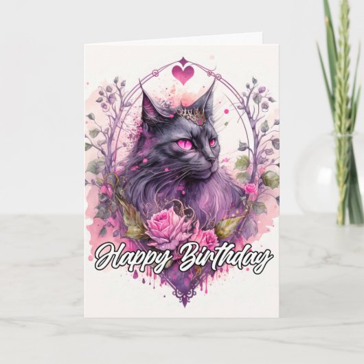 Artistieke Majestic kat illustratie Kaart (Voorkant)