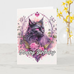 Artistieke Majestic kat illustratie Kaart