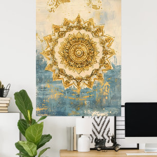 Artistieke mandala, een ingewikkelde cirkelvormige poster
