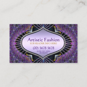 Artistieke mode fractal kunst paarse visitekaart visitekaartje