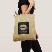 artistieke moderne gouden litterliften tote bag (Dichtbij)