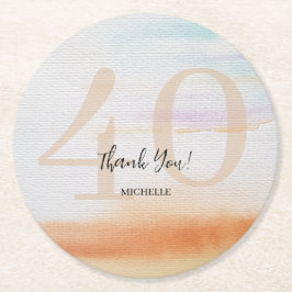 Artistieke Moderne Regenboog Bedankt Verjaardag Ronde Kartonnen Onderzetter