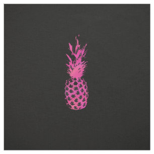 Artistieke neonroze en zwarte waterverf ananas stof