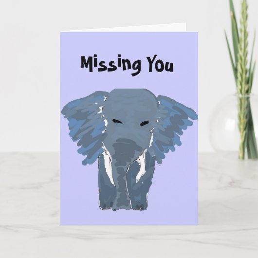 ARTISTIEKE OLIFANT MISSING YOU KAART (Voorkant)