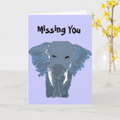 ARTISTIEKE OLIFANT MISSING YOU KAART (Gele Bloem)