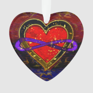 Artistieke oneindigheid — Heart Polyamory Vlag sym Ornament