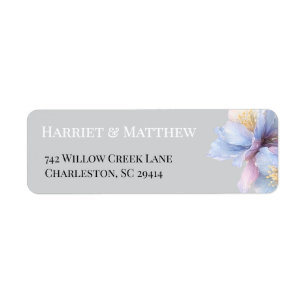 Artistieke Pastel Botanische Bloemen Bruiloft Etiket