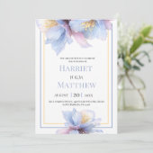 Artistieke Pastel Botanische Bloemen Bruiloft Kaart (Staand voorkant)