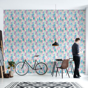 Artistieke pastelverf streken Peel en stick Behang