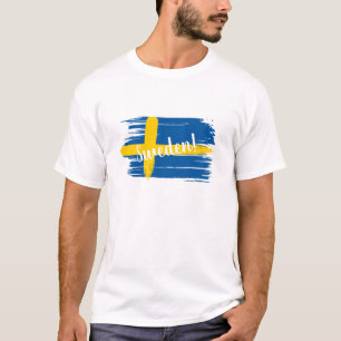 Artistieke penseelstreek Zweden Vlag T-shirt