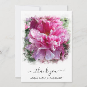 *~* Artistieke Peony Schilderij Dank u kaart AR1