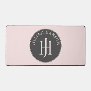Artistieke Persoonlijke Monogram Naam Logo Roze Bureaumat