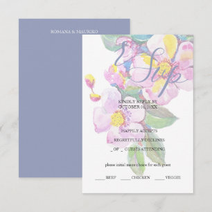 Artistieke Perzikbloesems Watercolor Kunst RSVP Kaartje