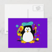 Artistieke pinguïn briefkaart (Voorkant / Achterkant)