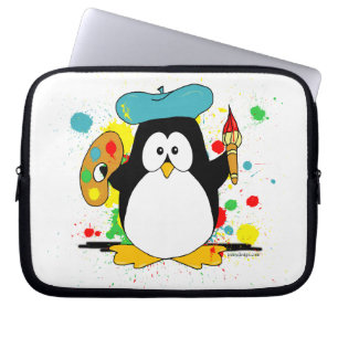 Artistieke pinguïn laptop sleeve