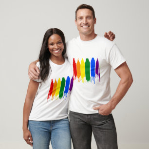 Artistieke plons geschilderd Rainbow Gay Pride Par T-shirt