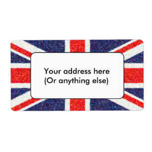 Artistieke pointillist UK Union Jack Flag Etiket