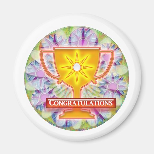 Artistieke PRIJS : Tekst GEFELICITEERD Magneet (Voorkant)