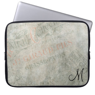  artistieke reclame met monogram laptop sleeve