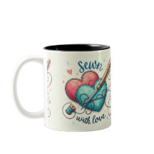 Artistieke Red Sewn Heart Valentijn's Day borduurw