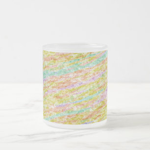 Artistieke Regenboog Kleuren Scribble Patroon Drin Matglas Koffiemok