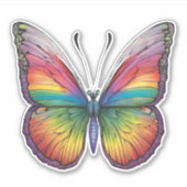 Artistieke Regenboog Vlinder Waterdicht Sticker (Voorkant)