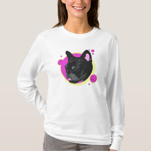 Artistieke Retro Frenchie French Bulldog T-Shirt