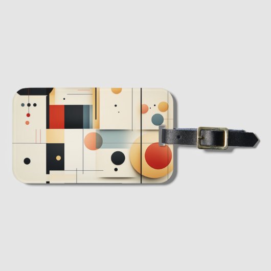 Artistieke Retro Geometrie Bagagelabel (Voorkant (horizontaal))