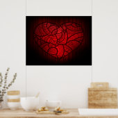 Artistieke Rode Heart Poster (Keuken)
