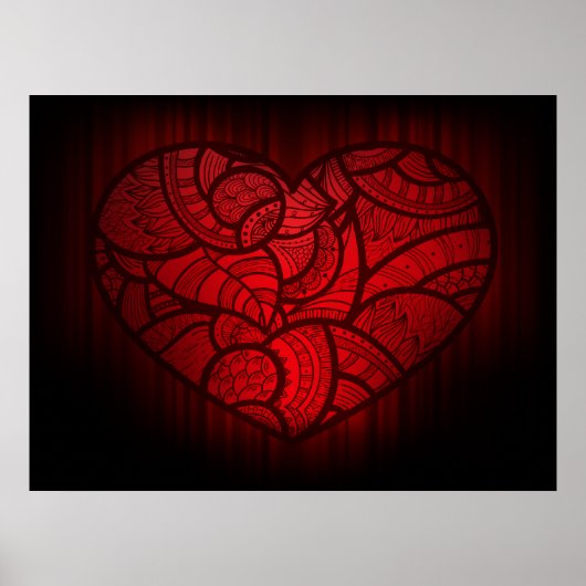 Artistieke Rode Heart Poster (Voorkant)