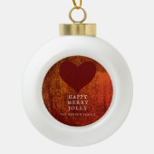 Artistieke Rode Kunsttekenfamilie kerstmis Keramische Bal Ornament (Voorkant)