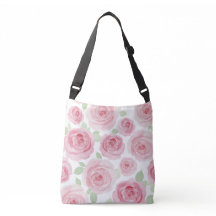 Artistieke roze aquarel boodschappentas
