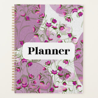 Artistieke roze en paarse bloementuin esthetiek planner