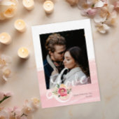 Artistieke Roze Waterverf Liefde Fotokaart Kaart