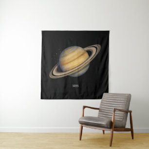 Artistieke Saturnus met levendige ringen Wandkleed