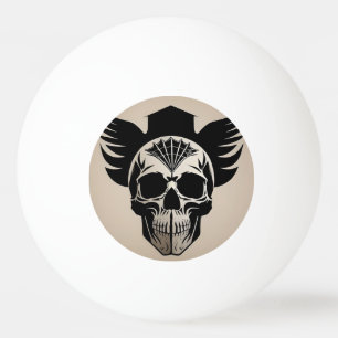 Artistieke Schedel Met Vleugels en Abstract Geomet Pingpongballen