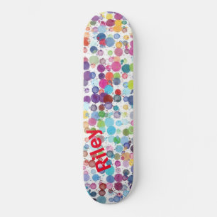 Artistieke schilderpluis kleurig skateboard