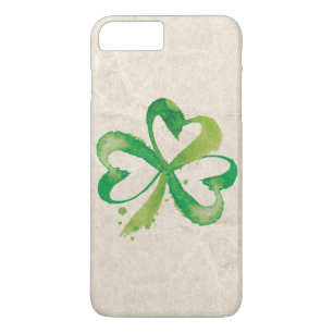 Artistieke Shamrock-penseelstreken iPhone 8 Plus / 7 Plus Hoesje