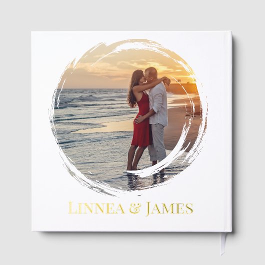 Artistieke silhouet bestemming bruiloft moderne ku gastenboek (Achterkant)