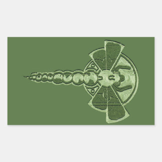 Artistieke snijcirkel rechthoekige sticker