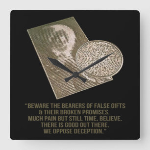 Artistieke snijcirkel vierkante klok