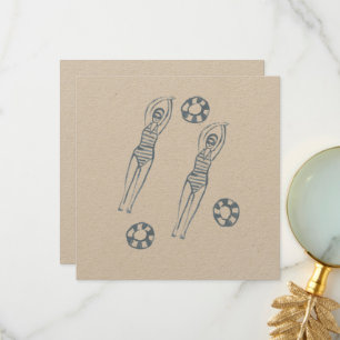  artistieke snychrozwemmers Illustratie Bedankkaart