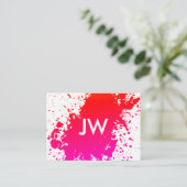Artistieke Spatter Expressive Bright Visitekaartje (Staand voorkant)