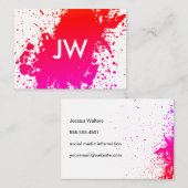 Artistieke Spatter Expressive Bright Visitekaartje (Voorkant / Achterkant)