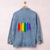 Artistieke splash geschilderd Rainbow | Gay Pride  Denim Jacket (Hangar)
