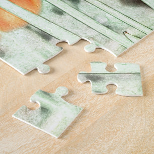 artistieke stijl red tulip flowers. floral garden legpuzzel