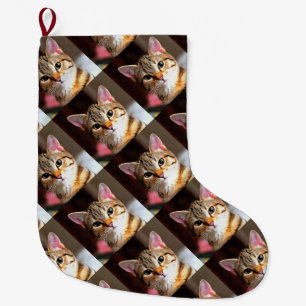 Artistieke tablet Cat Kitten Portret Grote Kerstsok