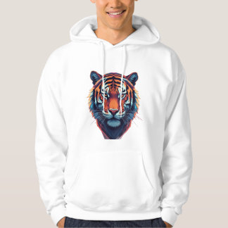 Artistieke Tijger Gezicht Hoodie – Moedig & Stijlv
