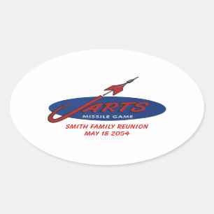 artistieke trekker ovale sticker