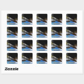 Artistieke uitlevering van een zware lift vierkante sticker (Vel)